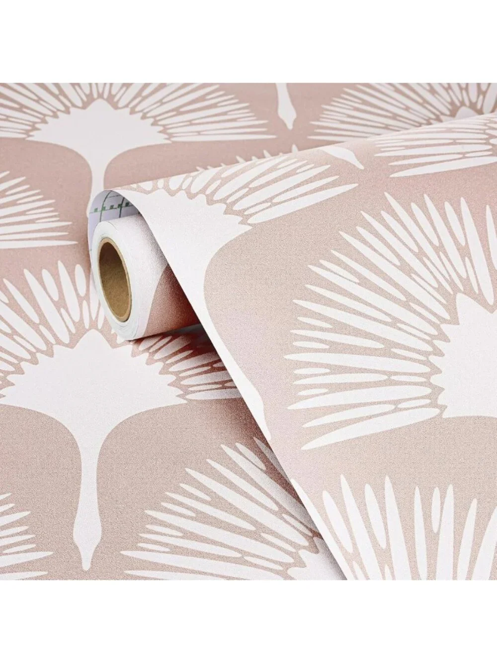 Modern Boho Pink Peel and Stick Wallpaper - Art Deco Crane Design, Renter